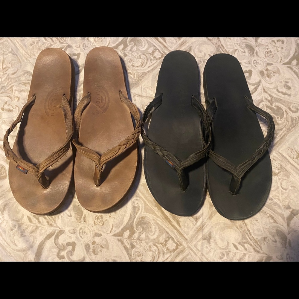 Rainbow braided sandals Lot